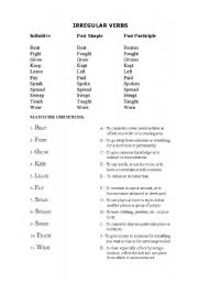 English worksheet: IRREGULAR VERBS EXERCISES