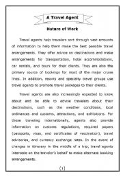 Travel Agent ( Nature of Work )