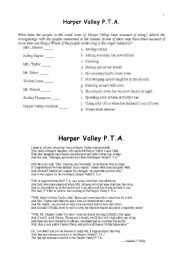 English Worksheet: Harper Valley PTA