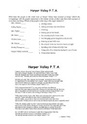 English worksheet: Harper Valley PTA