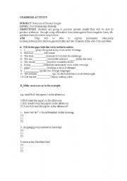 English Worksheet: Revision of present simple and present continuous