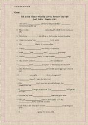 English Worksheet: AN EXCELLENT REVISION WS