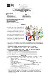 English Worksheet: Exam Headway elementary 3rd edition - units 11-12