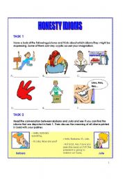 English Worksheet: Honesty idioms