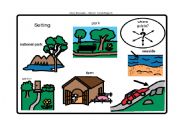 English Worksheet: Elements of story writing 2 - where?