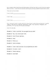 English Worksheet: present wishes