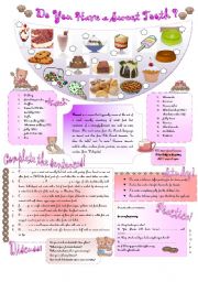 English Worksheet: DO YOU HAVE A SWEET TOOTH?