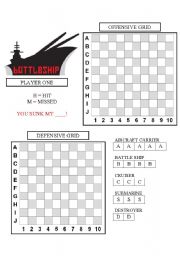 English Worksheet: Battleship (for the classroom)