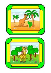 English Worksheet: Habitat Cards (1/8) - animals