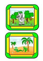 English Worksheet: Habitat Cards (3/8) - animals