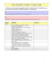 English Worksheet: Phrasal verbs 2 bat (part 5)