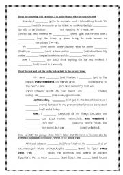English Worksheet: mixed tenses