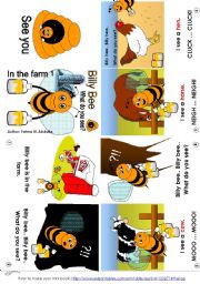 English Worksheet: Billy Bee In the farm 01 [C] (mini-book)