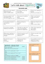 English Worksheet: Lets talk about TRAVEL