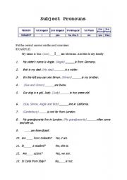 SUBJECT PRONOUNS