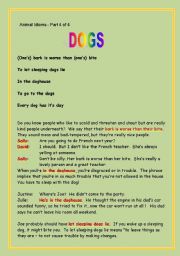 English Worksheet: ANIMAL IDIOMS PART 4 OF 4        DOGS