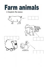 English worksheet: FARM ANIMALS