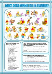 English Worksheet: WHAT DOES WINNIE DO IN SUMMER?