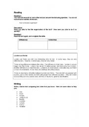 English Worksheet: Comparing Two Cities