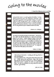 English Worksheet: Going to the movies