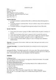 English Worksheet: lesson plan about simple past