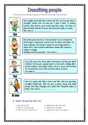 English Worksheet: Describing people (11.05.09)