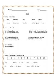 English worksheet: diagnostic test- elementarylevel