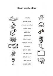 English worksheet: Read and colour