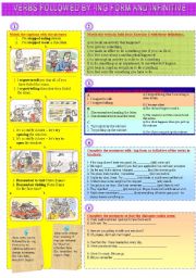 English Worksheet: VERBS FOLLOWED BY _ING OR INFINITIVE FORM