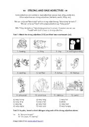 English Worksheet: STRONG AND BASE ADJECTIVES