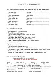 English Worksheet: Possessive Adjectives and Possessive Pronouns