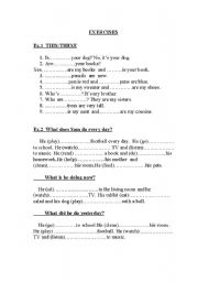 English worksheet: Mixed tenses, This - These