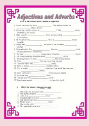 English Worksheet: Adjectives and Adverbs