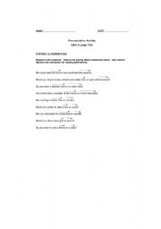 English worksheet: Stress parttern English class