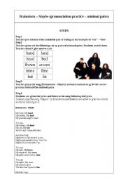 English Worksheet: Brainstorm - Maybe ( pronunciation practise - minimal pairs )