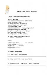 English Worksheet: Angels by robbie williams