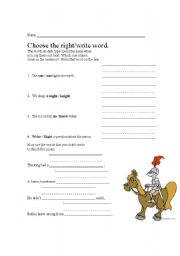 English worksheet: homonyms