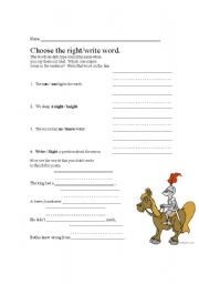 English Worksheet: homonyms