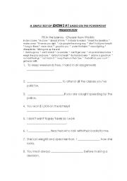 English Worksheet: idioms