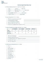 English worksheet: written test