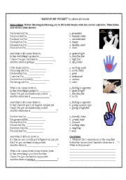 English Worksheet: One Hand in My Pocket