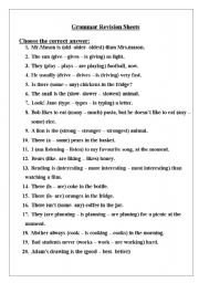 English worksheet: grammar