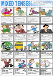 English Worksheet: MIXED TENSES