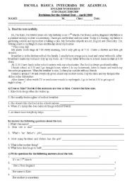 English Worksheet: Global Test 6th grade