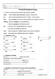 English Worksheet: Present Perfect Tense