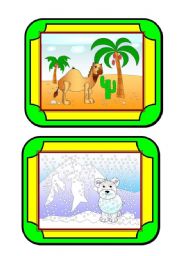 English Worksheet: Habitat cards (5/8) - animals