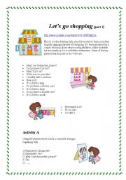 English Worksheet: Lets go shopping (part 1)