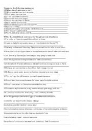 English Worksheet: conditionals 1 & 2