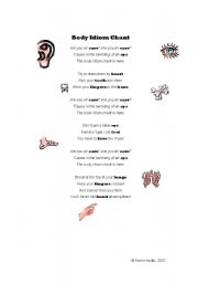 English Worksheet: Body Idioms Chant