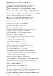 English Worksheet: causative&passive